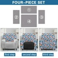 thumbnail image 5 of SCRAWLGOD Pineapple Monstera Blue Pink Recliner Chair Covers Lazyboy Recliner Cover 4 Piece Stretch Recliner Slipcovers Sofa Covers Washable Furniture Protector with Elastic Bottom for Dog, 5 of 7