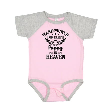 

Inktastic Handpicked for Earth by My Pappy in Heaven with Angel Wings Gift Baby Boy or Baby Girl Bodysuit