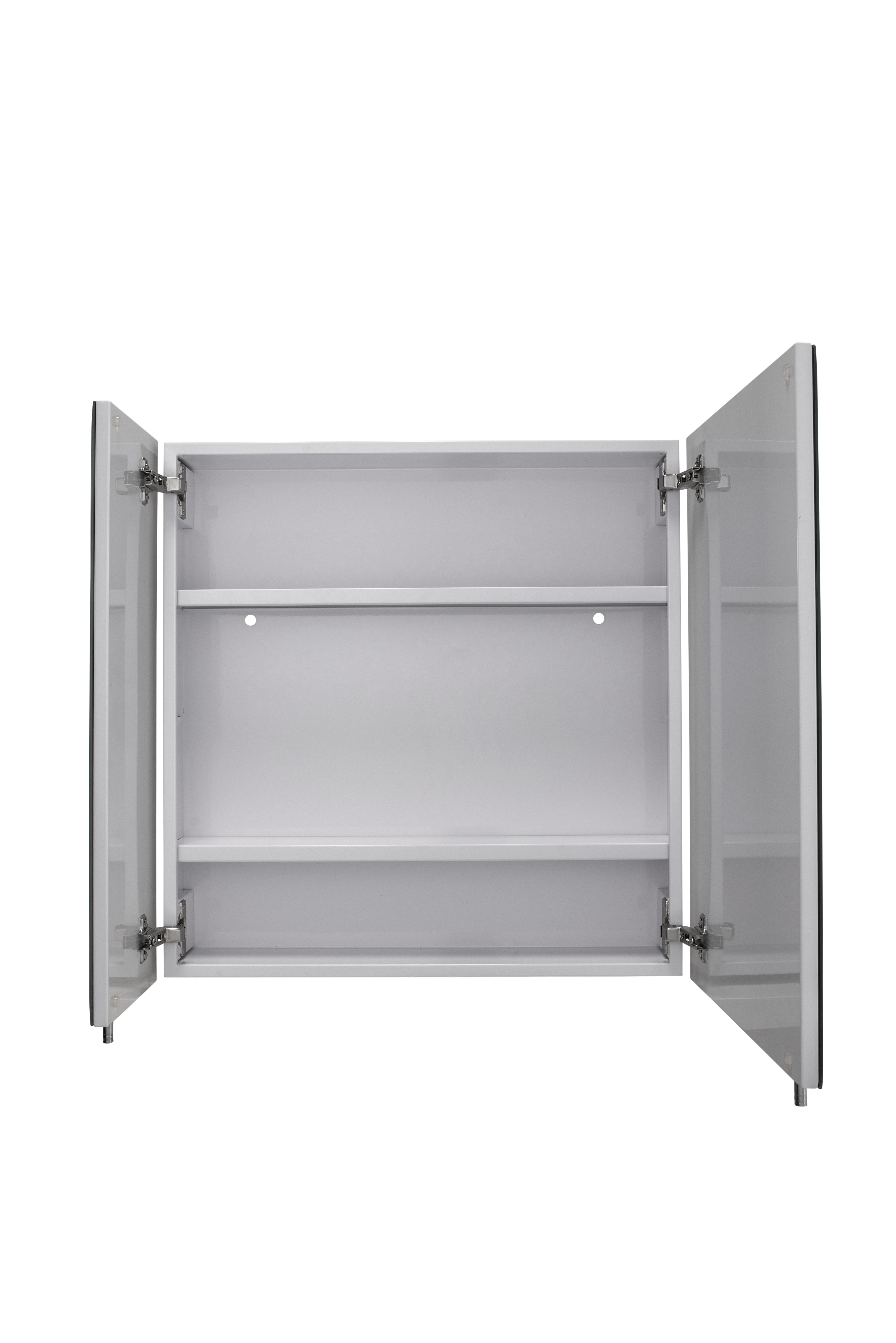 Croydex Oreille Square Double Door White Steel Medicine Cabinet, Mirror Doors (24X24in)