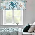 thumbnail image 6 of Valance Curtains for Windows Octopus Kitchen Curtians Window Treatment Starfish Coral Topper Curtain Rod Pocket Valances for Kitchen Bathroom Living Room 54x18in, 6 of 9