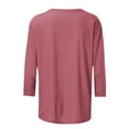 thumbnail image 5 of asdoklhq Christmas Pullover Sweaters for Women's Christmas Printed Round Neck 3/4 Sleeve T-shirt Loose Top Long Sleeve Round Neck Top/Shirt Pink 4X, 5 of 5