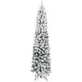 thumbnail image 2 of Northlight Pencil Flocked Pine Artificial Christmas Tree - 6' - Unlit, 2 of 9