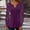 Purple, variant on Women‘s Spring & Fall Lace Trim Sleeve T-Shirt – Pleated Solid Color Button-Up Basic Casual Blouse Blue，3XL