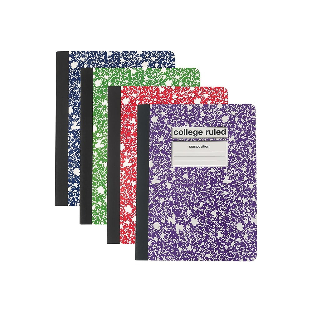 Staples Composition Notebook 9.75 x 7.5" College Ruled 100 Sh. Assorted