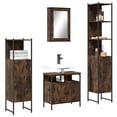 thumbnail image 1 of vidaXL 4 Piece Bathroom Furniture Set Smoked Oak Engineered Wood, 1 of 5