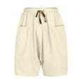 thumbnail image 3 of Plus Size Lounge Pajama Shorts for Men Loose Fit Solid Cotton Shorts Big and Tall Comfy Soft Wide Leg Shorts, 3 of 4