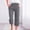 Dark Gray, variant on Loose Straight Linen Blend Capri Pants for Women, Solid Drawstring Elastic Waist Convenient Side Storage Pockets Casual Trousers Black M