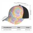 thumbnail image 2 of Curved Design Along The Top Of The Baseball Cap Reinforced Adjustable Breasted Four Seasons Available Gray Tie-Dye Background Rainbow Colors_2, 2 of 8
