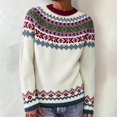 thumbnail image 3 of Fair Isle Sweater Cable&nbsp;knit Soft Basic Oversized Nordic Sweaters Old&nbsp;money&nbsp;sweater Pullover Loose Fit Long Sleeve Tops Fall Fashion Outfits Christmas Sweatshirts No Hood, 3 of 3