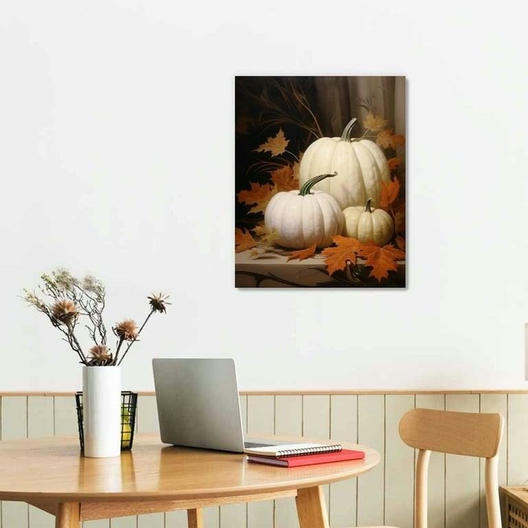 Pumpkin Patch Still Life 2 White Framed Print Wall Art Pumpkin Patch Still Life 2 White Framed Print Wall Art