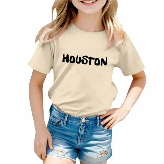Shirts for Girls Child Fashion City Theme Printed T Shirt Casual Comfortable Outwear Tops Size 3-4 Y