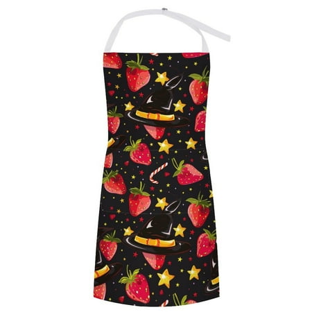 

ZZZHY Halloween Mini Wizard Hats Fresh Strawberry-1 Apron with Pockets Adjustable Aprons for Men/Women Waterproof Chef Aprons for Gardening Cooking BBQ Baking Halloween Thanksgiving Christmas