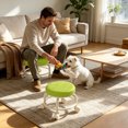 thumbnail image 2 of Low Height Round Rolling Stool With Wheels, Portable Rest Seat For Living Room Bedside Salon Pedicure Green, 2 of 4