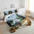 thumbnail image 3 of Feelyou Modern Cycling Lover Full Size Comforter Sets, Watercolor Mountain Bedding Comforter Set, Teens Kids Boys Girls Reversible Bedding Sets, Lightweight Room Decor, 3pcs, 3 of 8