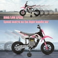 thumbnail image 3 of Jojoka 12V Electric Dirt Bike, Kids Ride on Motorcycle with Twist Grip Throttle and 2 Training Wheels, Dirt Bikes and Motorcycles 3-8 years, Pink, 3 of 7