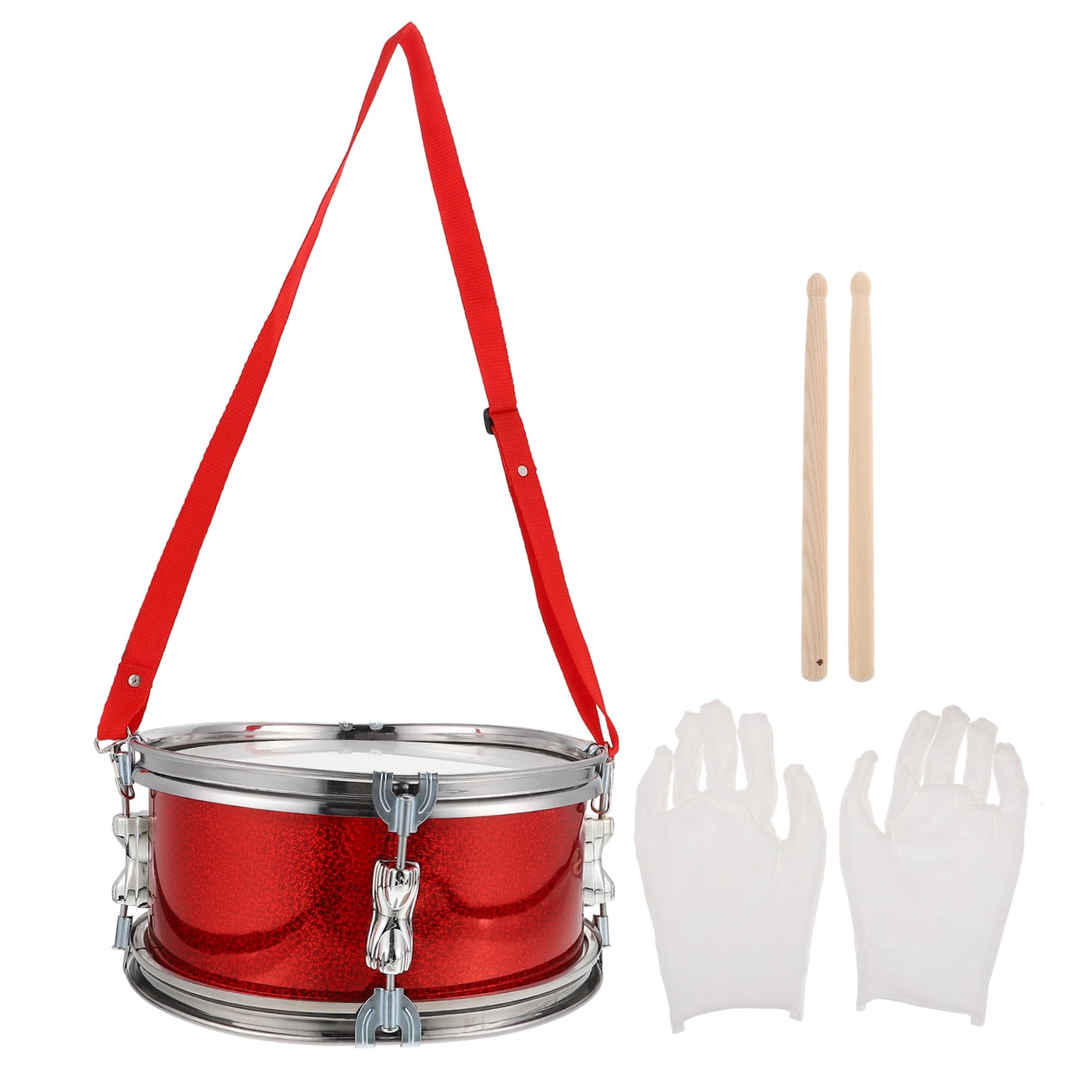 HINTRMENT 1 Set Red Wooden Snare Drum for Toddler 11.79x11.79x5.70in Music Education and Hand-Brain Coordination