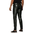 thumbnail image 2 of INSPIRE CHIC Faux Leather Pants for Men's Slim Fit Motorcycle Biker Skinny Trousers 28 Black, 2 of 4