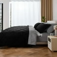 thumbnail image 3 of HIG 7 Piece Reversible Queen Comforter Set - Black Quilted Down Alternative Bedding All Season Super Soft Microfiber Bed in a Bag Includes Sheets Pillowcases Shams, 3 of 8