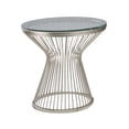 thumbnail image 2 of Round Glass Top End Table Satin Nickel, 2 of 2
