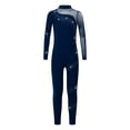 thumbnail image 3 of CHICTRY Girls Shiny Rhinestone Full Body Length Unitard One Sleeve Gymnastics Dance Ice Skating Jumpsuits Navy Blue 14, 3 of 7