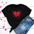 thumbnail image 3 of T Shirts for Women Casual Valentine's Day Girl Friend Gift Blouses Fashion Love Heart Graphic Printed Loose Short Sleeve Round Neck Shirt Top, 3 of 5