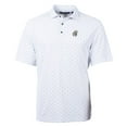 thumbnail image 2 of Men's Cutter & Buck White New Orleans Saints Throwback Logo Virtue Eco Pique Tile Recycled Big & Tall Polo, 2 of 3