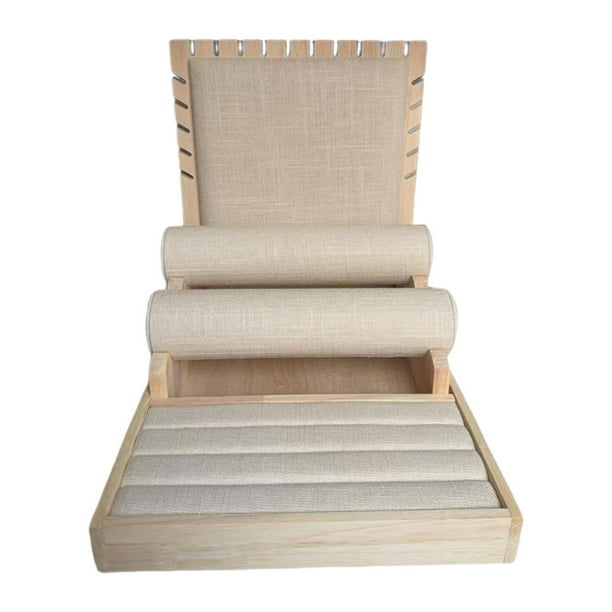 Organizador de joyas de madera, accesorios para decoración del hogar, ahorro de espacio 3 en 1