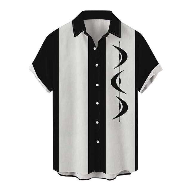 Ediodpoh Chemise Décontractée d'Été pour Homme à Imprimé Hawaïen, Coupe Ample, Col Rabattu, Manches Courtes, Hauts pour Hommes, Blanc G