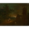 thumbnail image 2 of Johann Conrad Seekatz 24x20 Black Ornate Framed Double Matted Museum Art Print Titled: The Flight into Egypt, 2 of 5