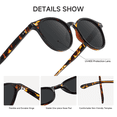 thumbnail image 5 of Round Polarized Sunglasses for Women Men Retro UV400 Protection Sun Glasses(Tortoise/Gray), 5 of 6