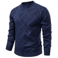 thumbnail image 4 of YueHuiYing Men's Slim Fit Crewneck Pullover Sweater Winter Casual Knit Comfort Heavy Long Sleeve Sweaters, 4 of 5