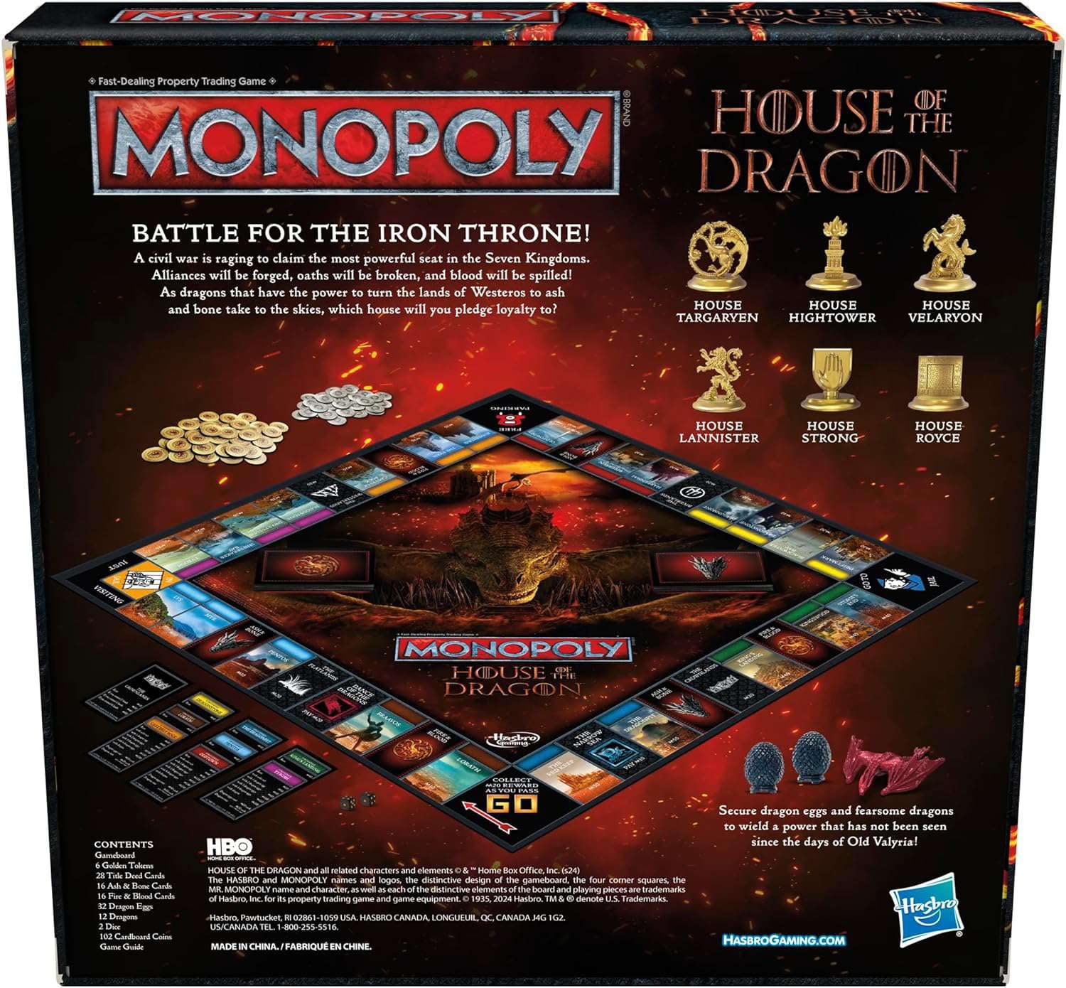Monopoly House of the Dragon Board Game