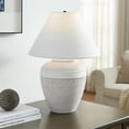 thumbnail image 5 of Evelyn&Zoe Chiara 23" Tall Ceramic Table Lamp with Fabric Shade, White Terracotta/White, 5 of 9