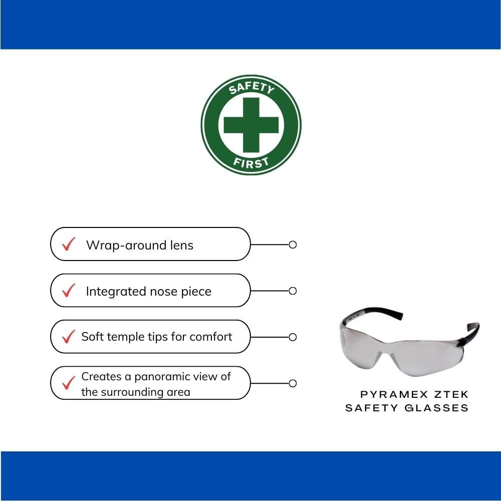 Pyramex Ztek Safety Glasses - Grey Lens with Grey Frame (10 Pieces) MS-97136