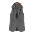 thumbnail image 6 of Long Vest For Women Sevevn Women's Fuzzy Fleece Vest Oversized Sleeveless Hooded Sherpa Jacket Casual Warm Outerwear, 6 of 8
