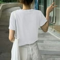 thumbnail image 5 of Womens T-shirts Short Sleeved Round Neck Summer Base T-shirt White XXL, 5 of 5