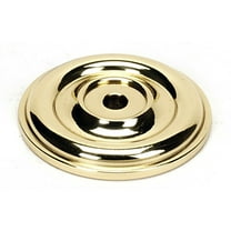 Alno A1453 Bella 1-5/8" Round Solid Brass Cabinet Knob Backplate Rosette - Brass
