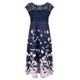 thumbnail image 4 of WISEFIN Women's Casual Floral Print Round Short Sleeve Lace Fit & Flare Dresses Size S-3XL, 4 of 5