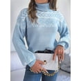 thumbnail image 6 of Women'S Sweaters Pullover Casual Long Sleeve Warm Sweaters Jumper Tops Fuzzy Knit Chunky Oversized Sweater Blue S, 6 of 8