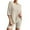 Khaki, variant on XFLWAM Women's 2 Piece Outfits Ribbed Lounge Sets Tracksuit Short Sleeve Drop Shoulder Oversized Tee Shirt and Shorts Set Hot Pink M