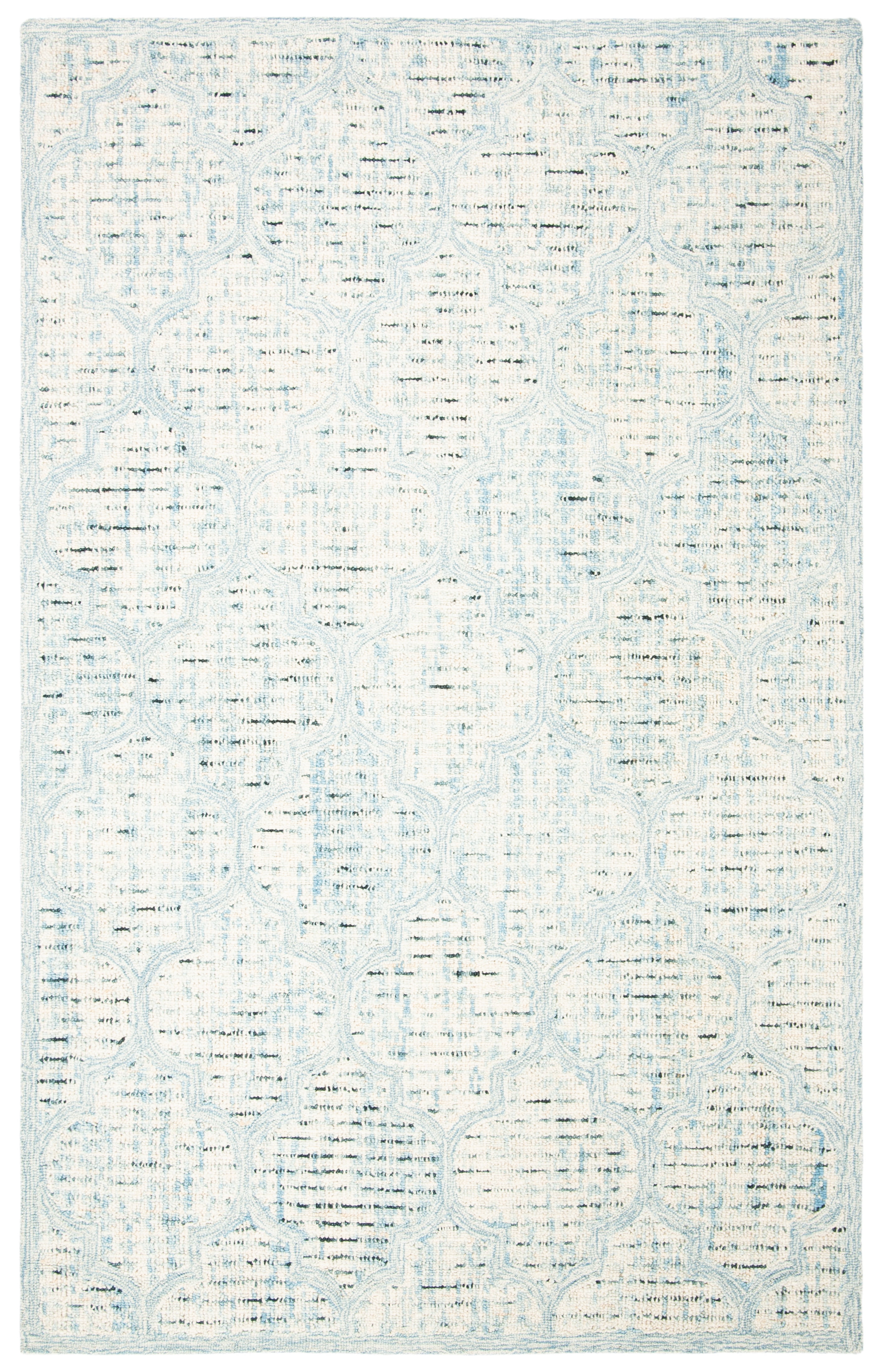 SAFAVIEH Abstract Clarette Geometric Wool Area Rug, Ivory/Turquoise, 6' x 9'