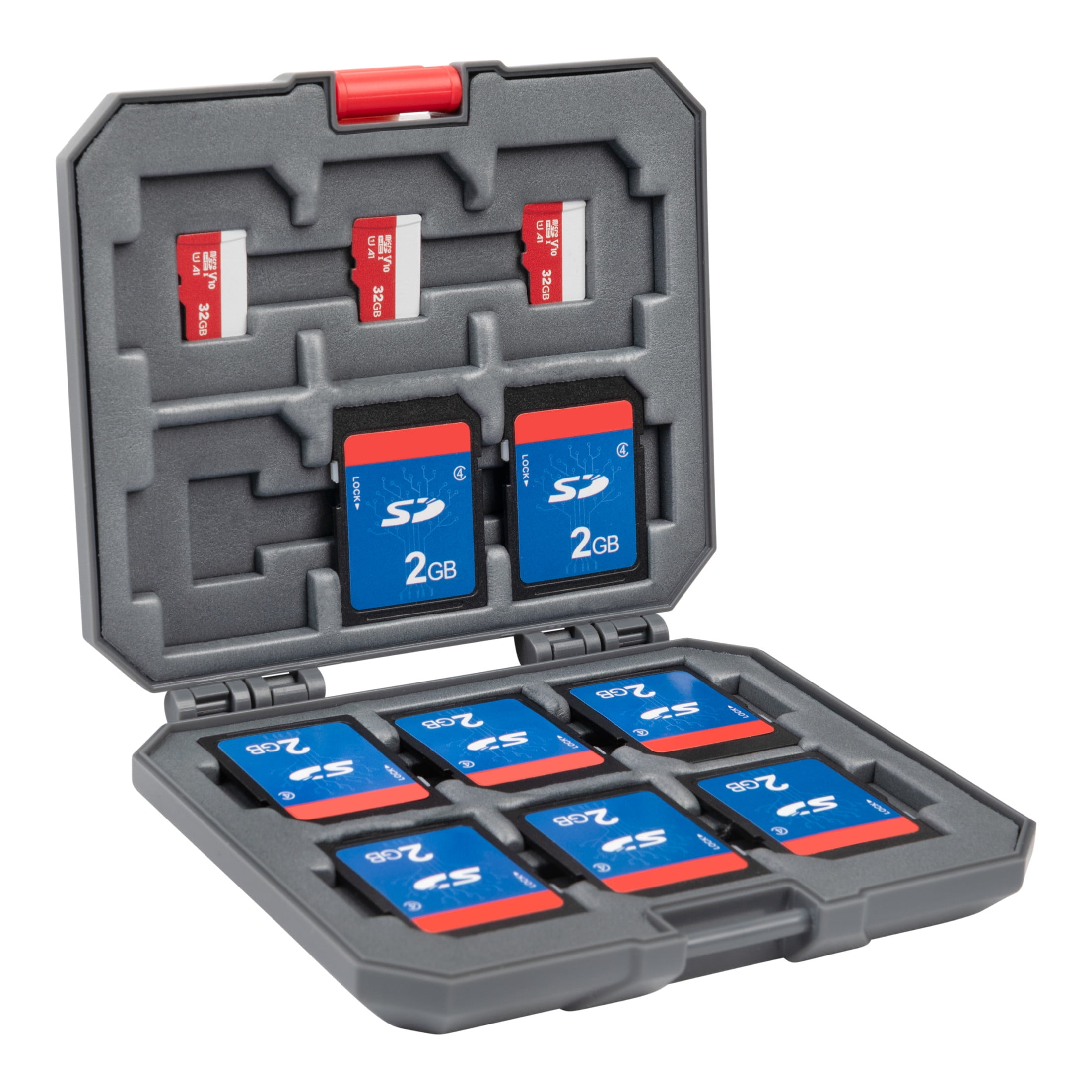 Allen Company SD Card Holder Case - Foam Protection 12 SD + 12 Micro SD - Black