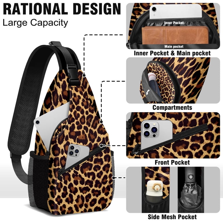 Genhuyiz, Sling Backpack Women Mini Crossbody Bag, Leopard  display picture 3