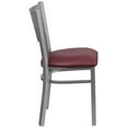 thumbnail image 2 of HERCULES Series Silver Slat Back Metal Restaurant Chair - Burgundy Vinyl Seat, 2 of 6