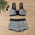 thumbnail image 4 of WTOBBY Women's Printed Two-Piece Bikini Set Sexy High Waisted Swimsuit with Bra Pads Non-Steel Support Summer Beach Swimwear,Black L, 4 of 4