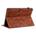 thumbnail image 3 of Case for Samsung Galaxy Tab A 10.1 2019 SM-T515/SM-T510, Flower Pattern PU Leather Multi-Angle Viewing Stand Shockproof Flip Case with Card Slot, Magnetic Clasp, Pencil Slot, Brown, 3 of 11