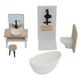 thumbnail image 1 of Juego de baño para casa de muñecas de 5 piezas, escala 1:12, muebles en miniatura, regalo de cumpleaños para niños, cuarto de ducha, juguetes de, 1 of 9