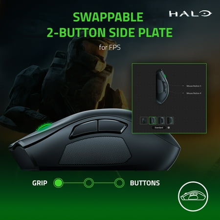 Razer - Naga Pro Wireless Optical with Interchangeable Side Plates in  2, 6, 12 Button Configurations Gaming Mouse - Black