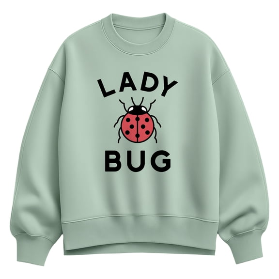 Instant Message - Lady Bug Oversized Fleece Crew Sweatshirt