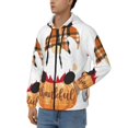 thumbnail image 3 of Wukai Autumn Gnomes Print Men's Zip-Up Hoodie,Fleece Full-Zip Hoodie for Men, Hooded Sweatshirt-Large, 3 of 5